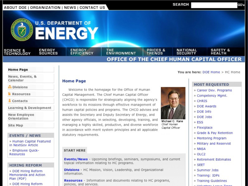 DOE HR Office Website