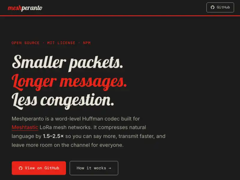 Meshperanto Landing page