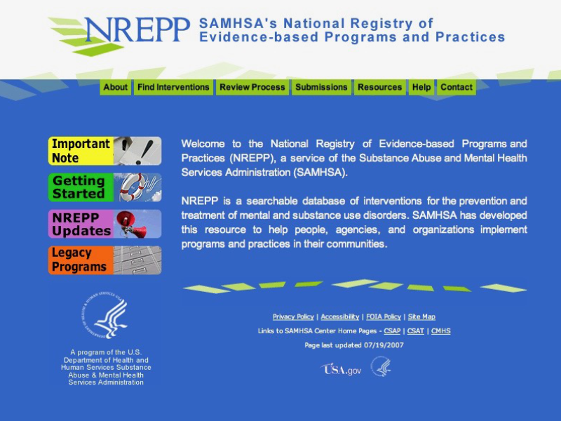 NREPP Training site